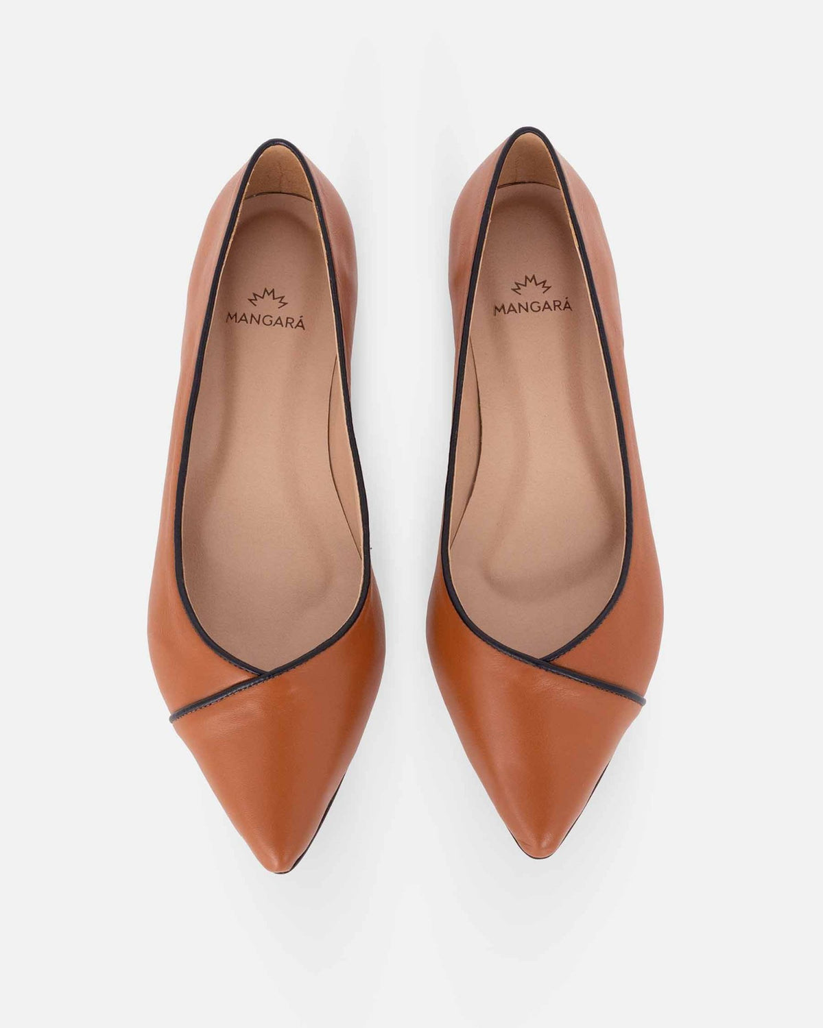 Mangará Atelier Ariri Komfort-Ballerinas aus braunem Leder – Sole View – SKU 103NVCA38