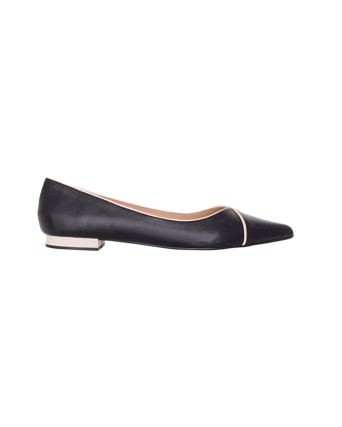 Mangará Atelier Ariri Komfort-Ballerinas aus schwarzem Leder – Vorderansicht – SKU 103NVPR39