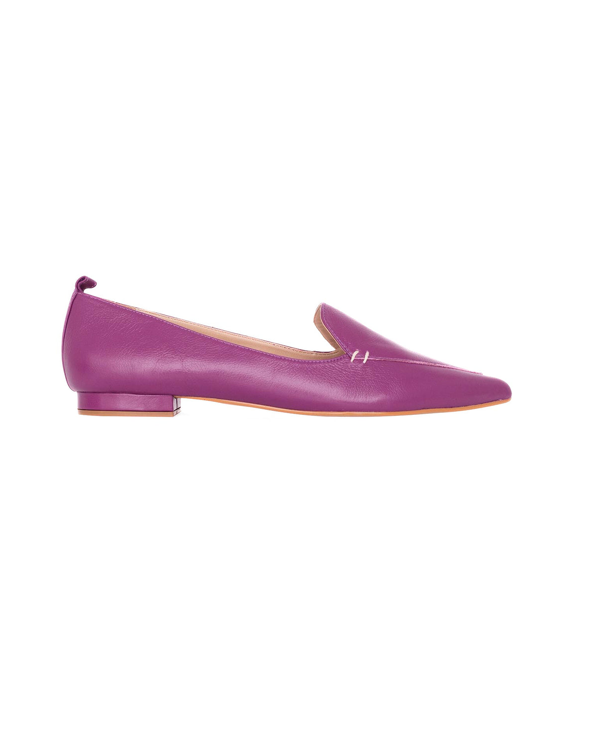 Mangara Atelier Butia Lila Ballerinas aus Leder mit spitzer Zehenpartie – Vorderansicht – SKU 107NVME38