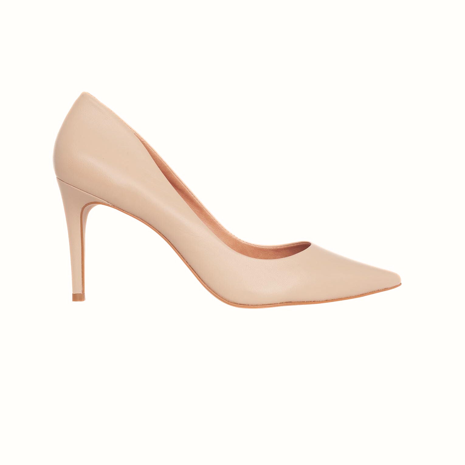 Classic Beige Leather Stiletto Pumps Tenate – 8.7cm Heel