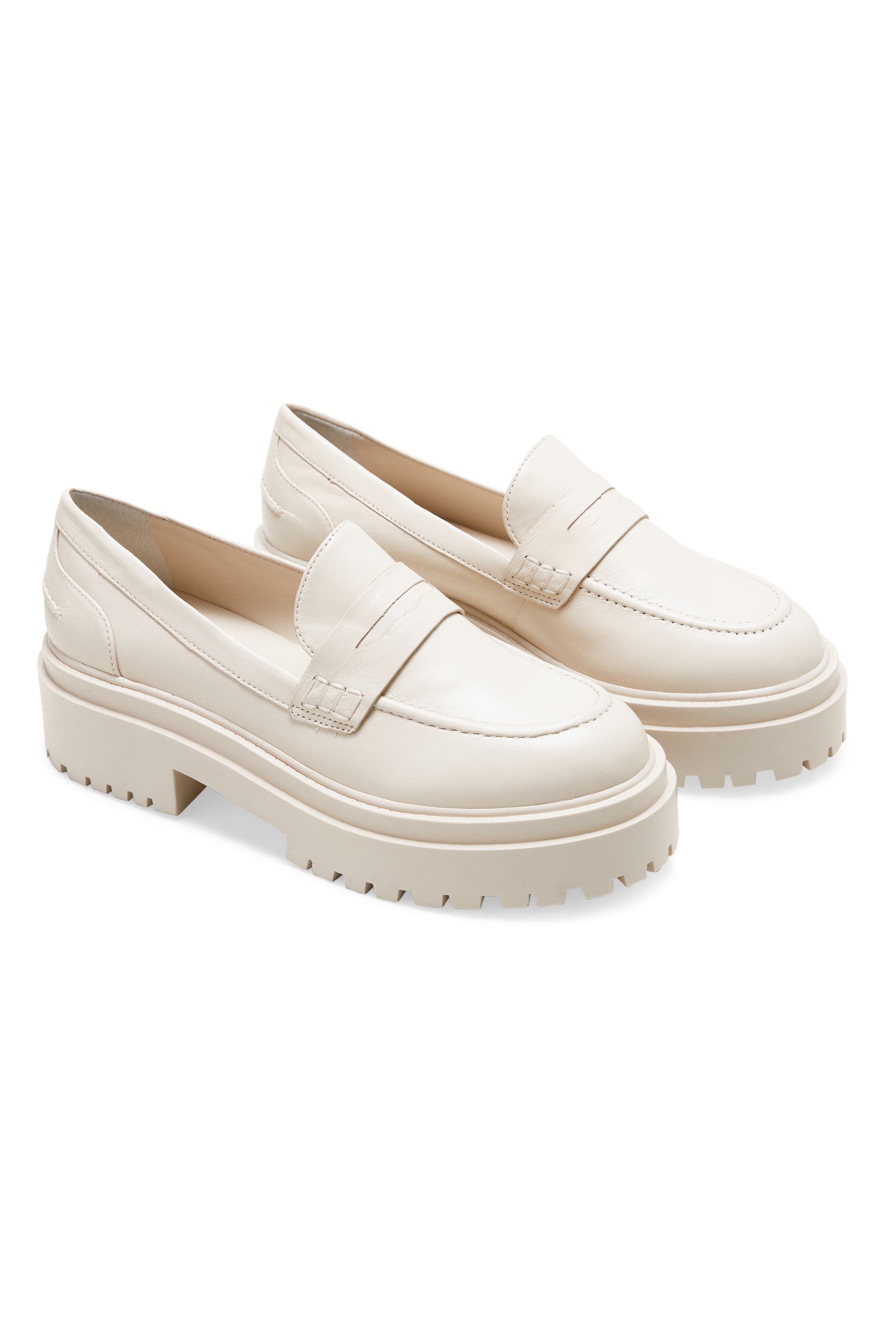 Mangara Atelier Carvalho Off-White Leather Chunky Platform Loafers - Pair view - SKU 222A0341