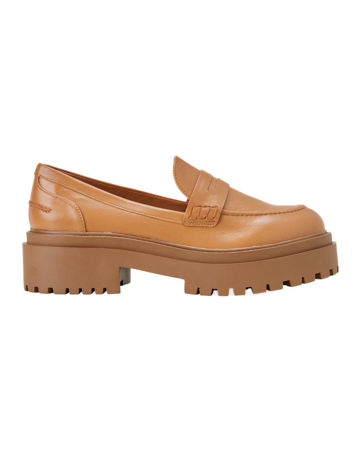 Mangará Atelier Carvalho Karamellfarbene klobige Plateau-Loafer aus Leder – Vorderansicht – SKU 222A034237