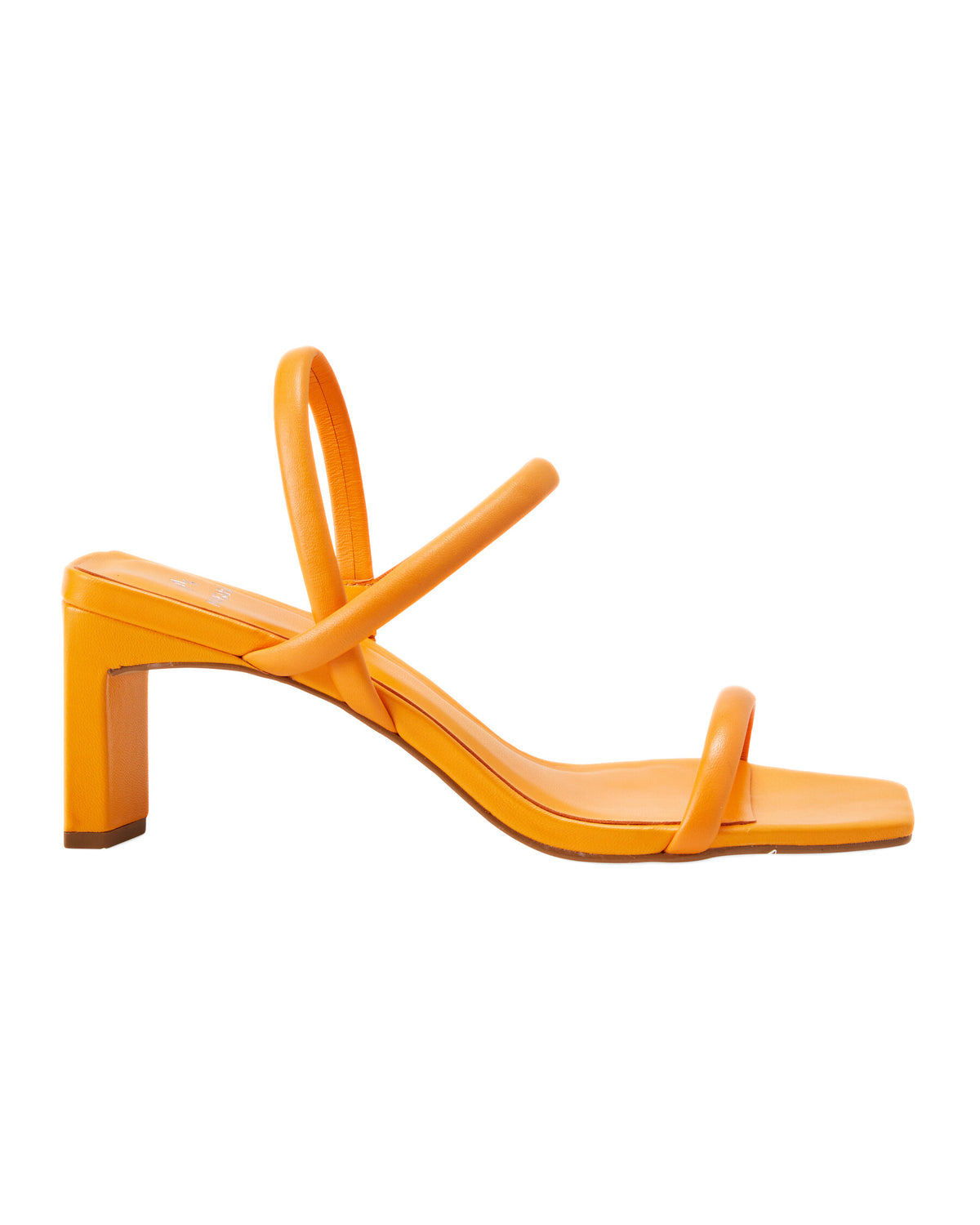 Mangará Atelier Orange Ziegenleder-Sandalen mit Blockabsatz – Vorderansicht – SKU 222A104738