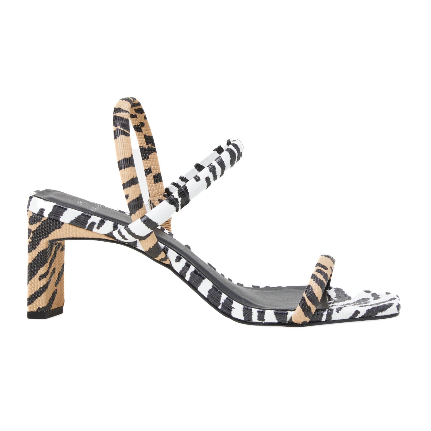 Animal Print Calf Leather Sandals – Women’s 6.5 cm Block Heel Open Toe