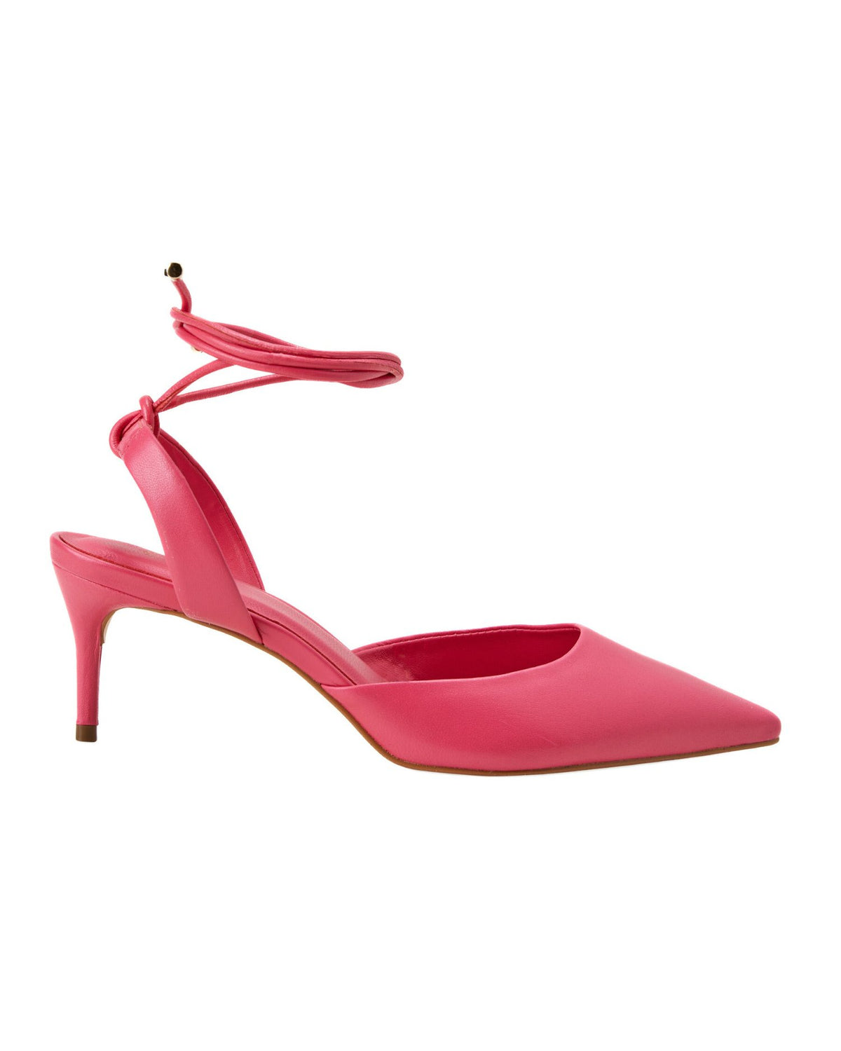 Mangará Atelier Pink Leather Slingback Pointed Toe Heels – Front View – SKU 222A134937