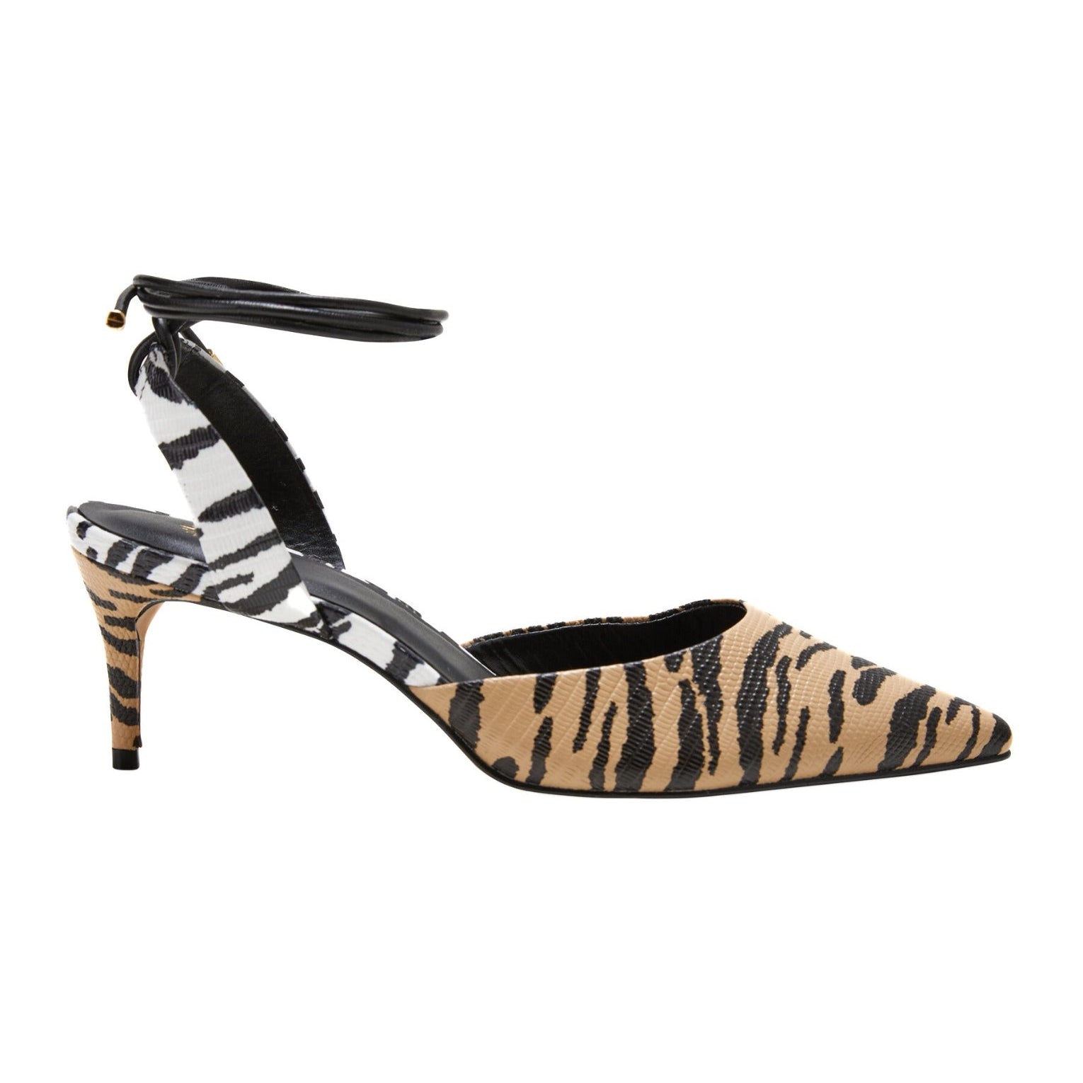 Animal Print Calf Leather Pumps Jaborandi – Women’s Strappy Pointed-Toe Heels