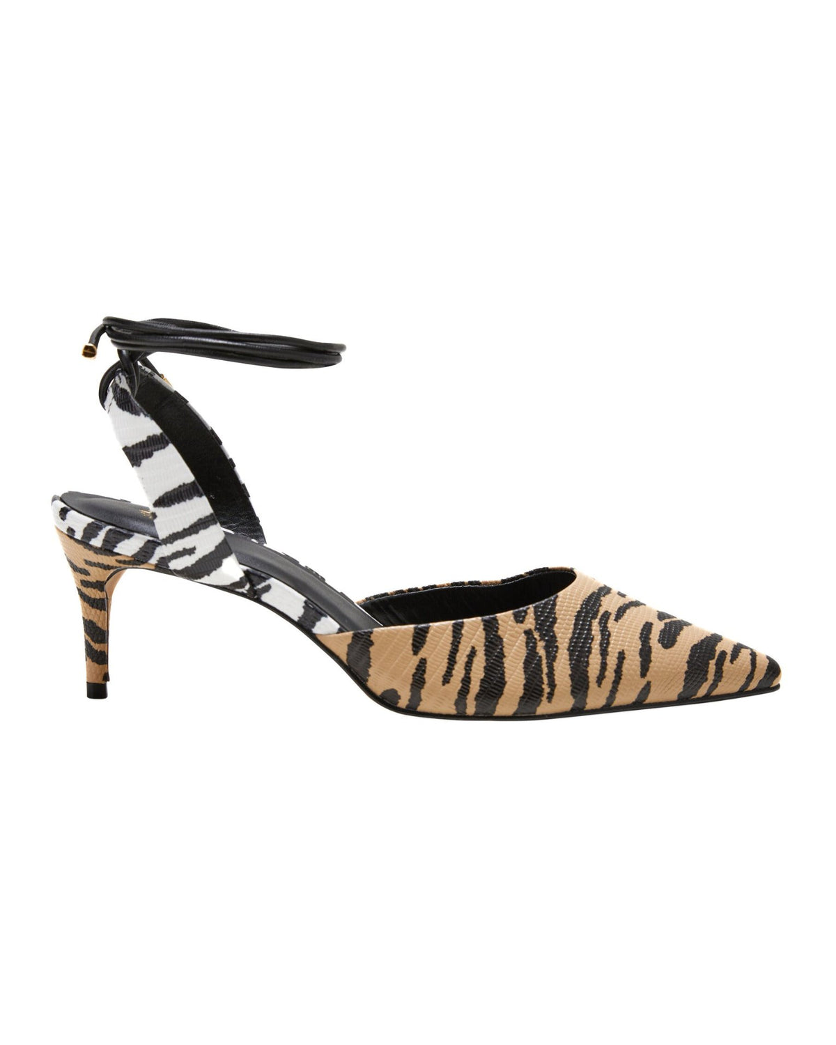 Mangará Atelier Animal Print Calf Leather Strappy Heels – Front View – SKU 222A135037