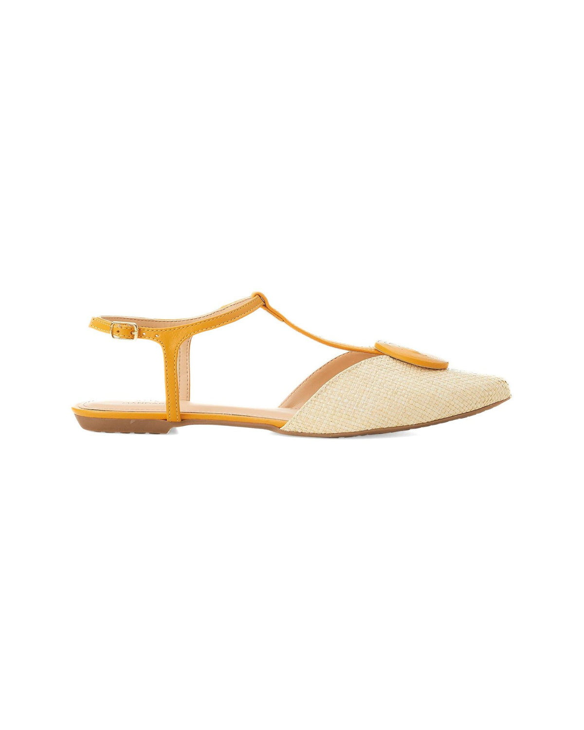 Mangará Atelier Acerola Natürliche Bast-Textil-Flachsandalen – Vorderansicht – SKU 222E012438