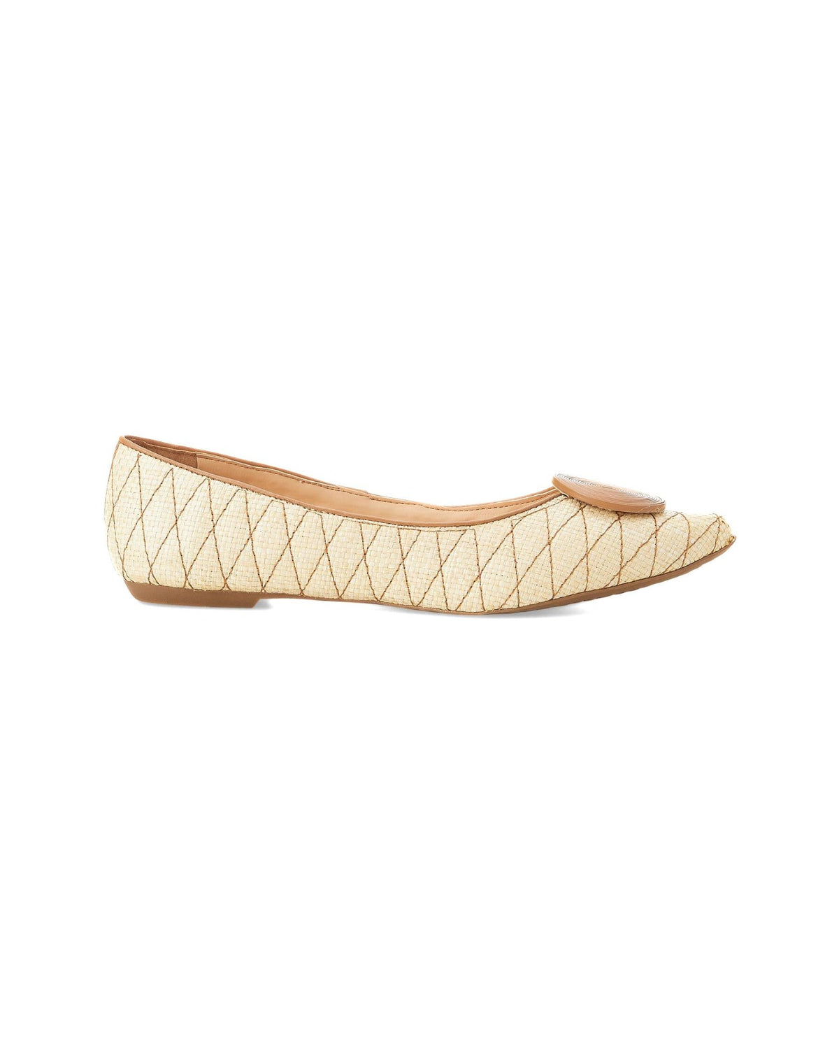 Mangará Atelier Ballerinas aus naturbraunem Bastleder – Vorderansicht – SKU 222E062338
