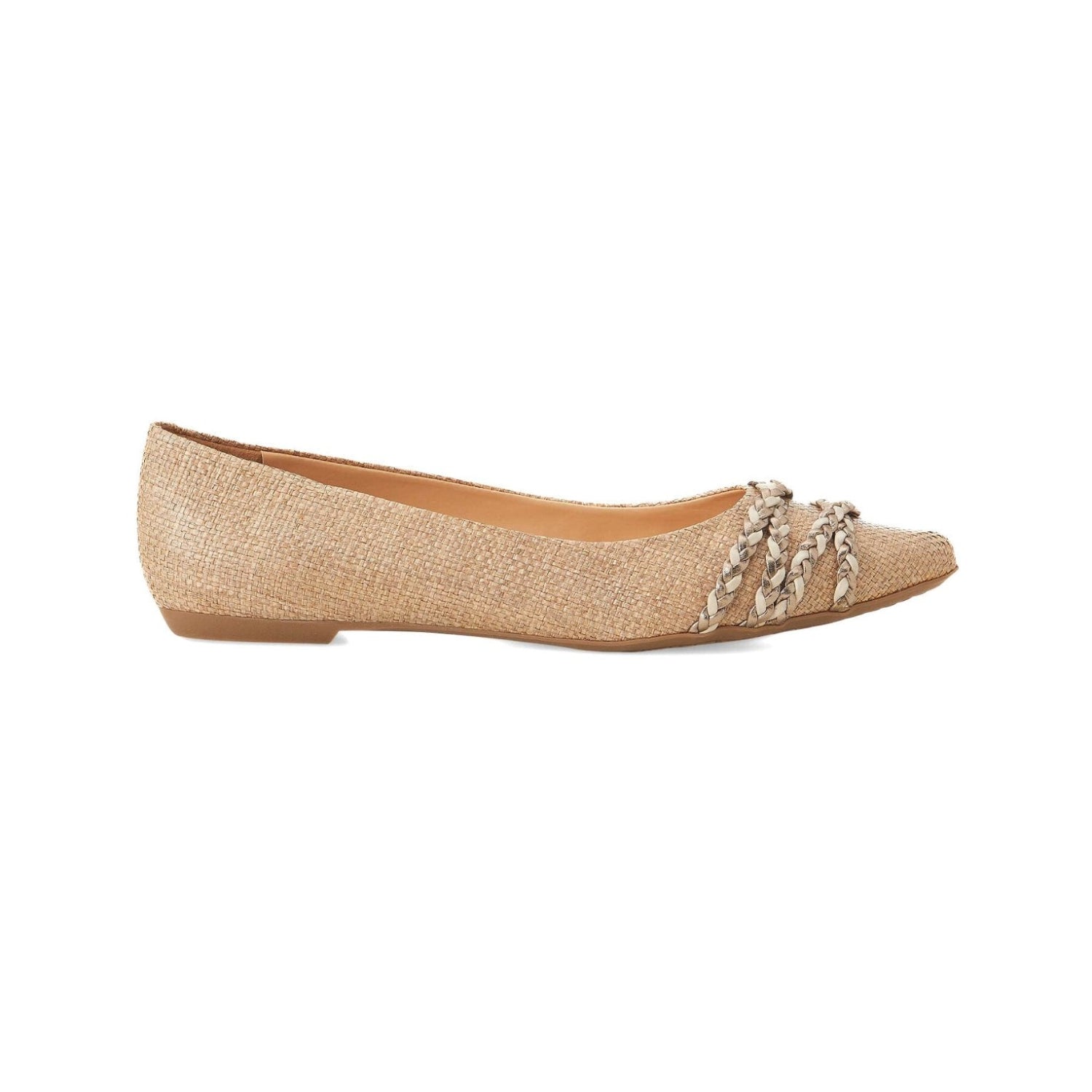 Beige Natural Raffia Ballerinas – Women’s Flats