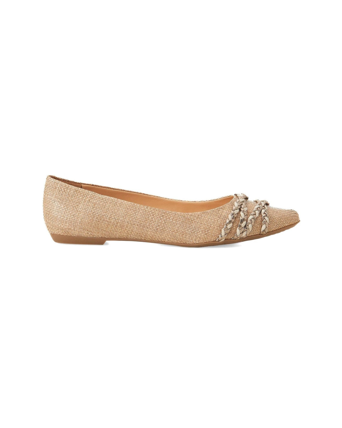 Ballerinas aus beigem Raffialeder von Mangará Atelier – Vorderansicht – SKU 222E072638