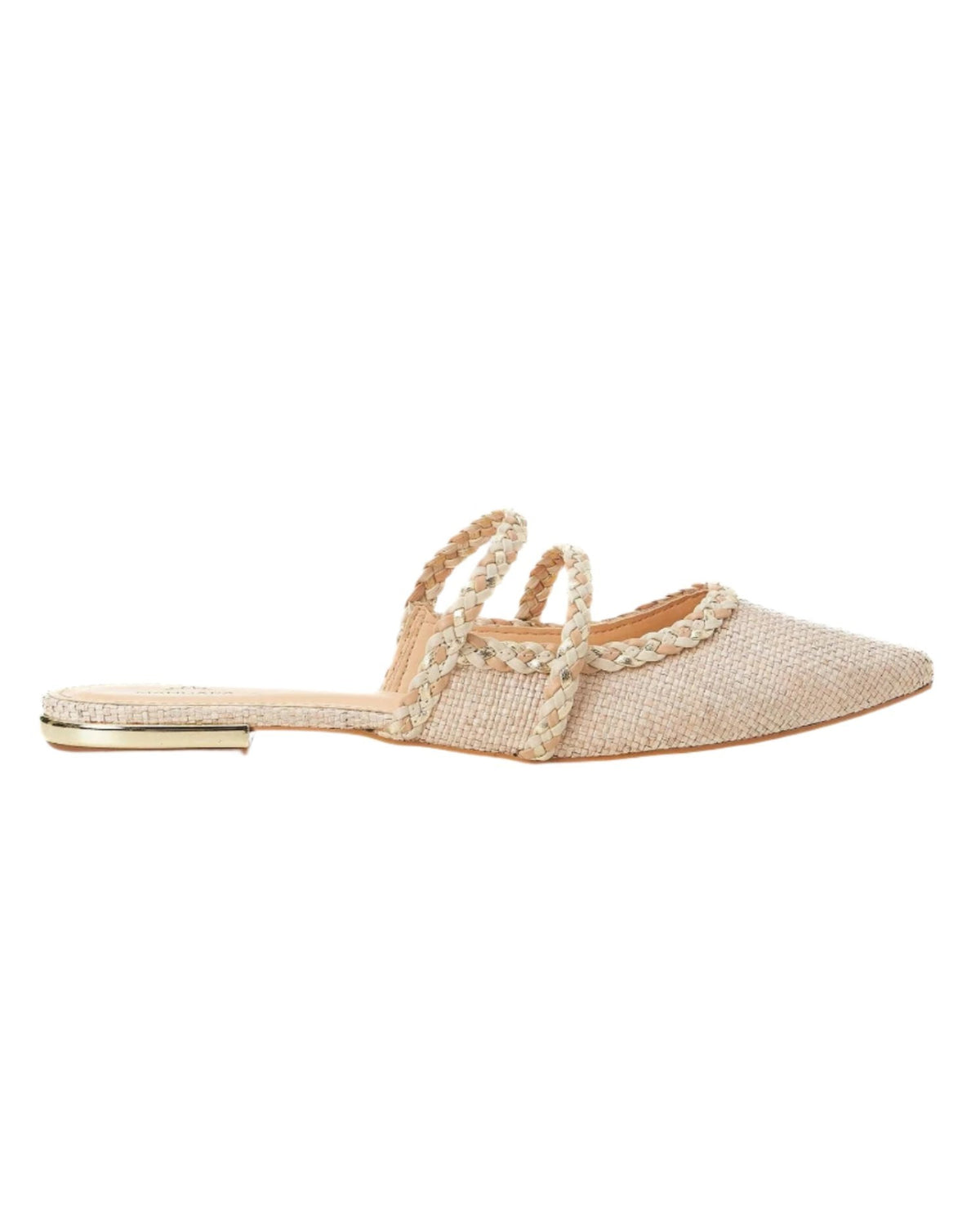 Mangará Atelier Amburana Beige Textile nachhaltige Pantoletten – Vorderansicht – SKU 222E072838