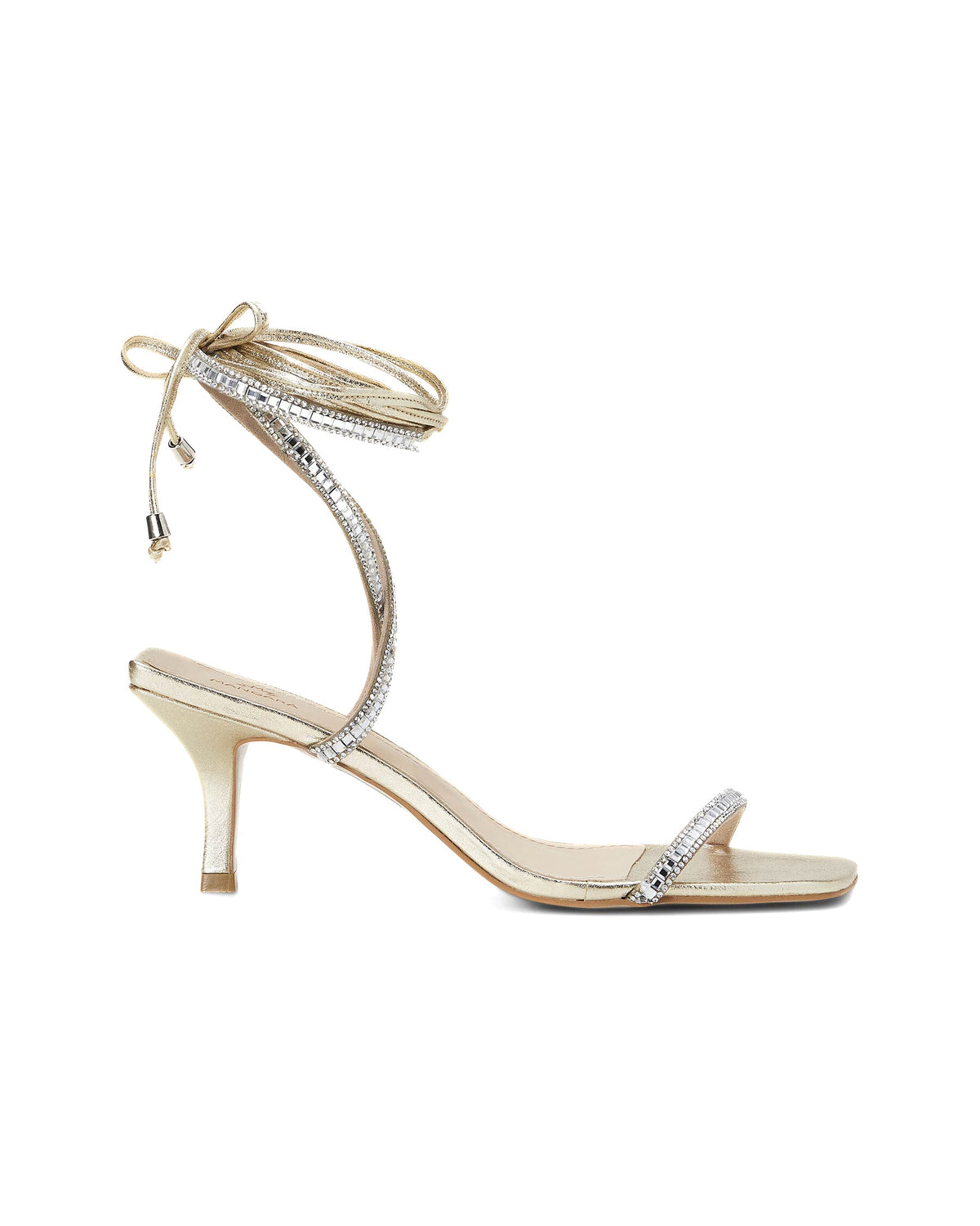 Mangara Atelier Aroeira goldene Ledersandalen mit offenem Zehenbereich und hohem Absatz, 8 cm – Vorderansicht – SKU 222G01AF37