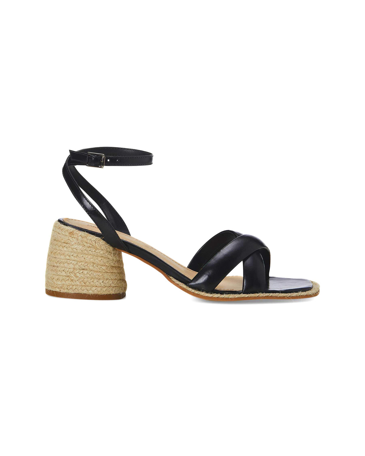 Mangará Atelier Schwarze Leder-Sandalen mit Blockabsatz – Vorderansicht – SKU 222G01BN40