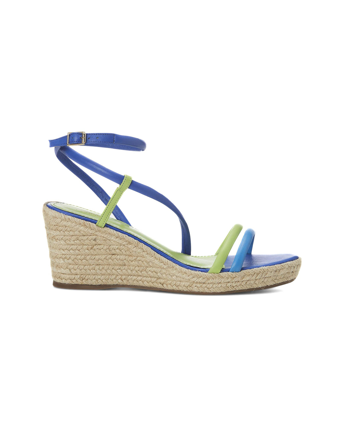 Mangará Atelier Espadrille-Wedges aus blauem Leder – Vorderansicht – SKU 222G15AH37
