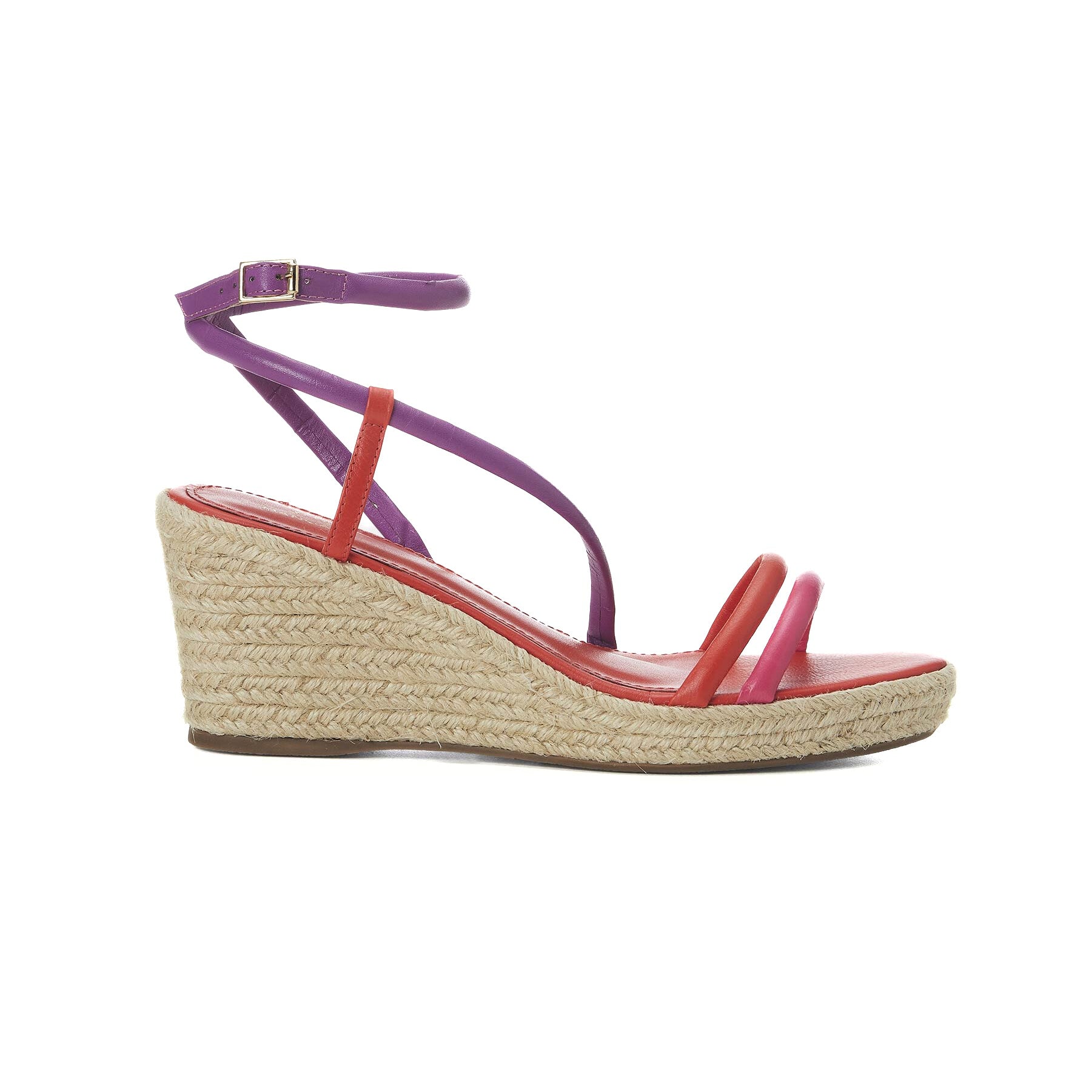 White Leather Espadrille Wedges Romã – Women’s Jute Platform Sandals