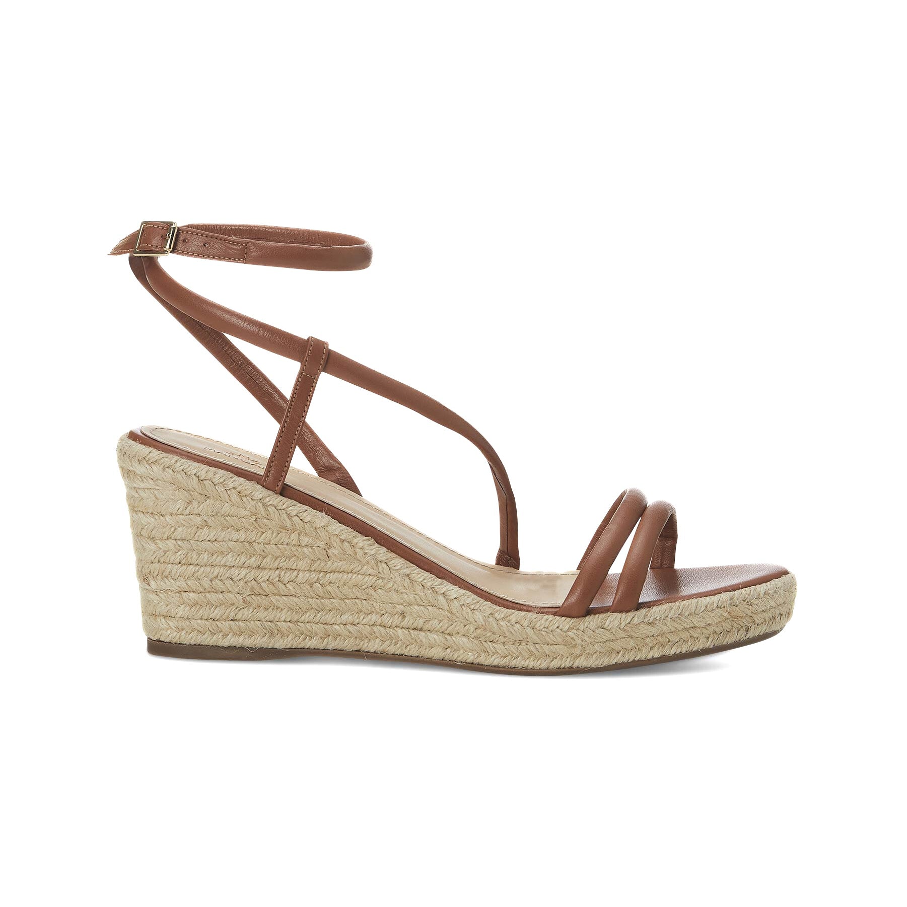 White Leather Espadrille Wedges Romã – Women’s Jute Platform Sandals