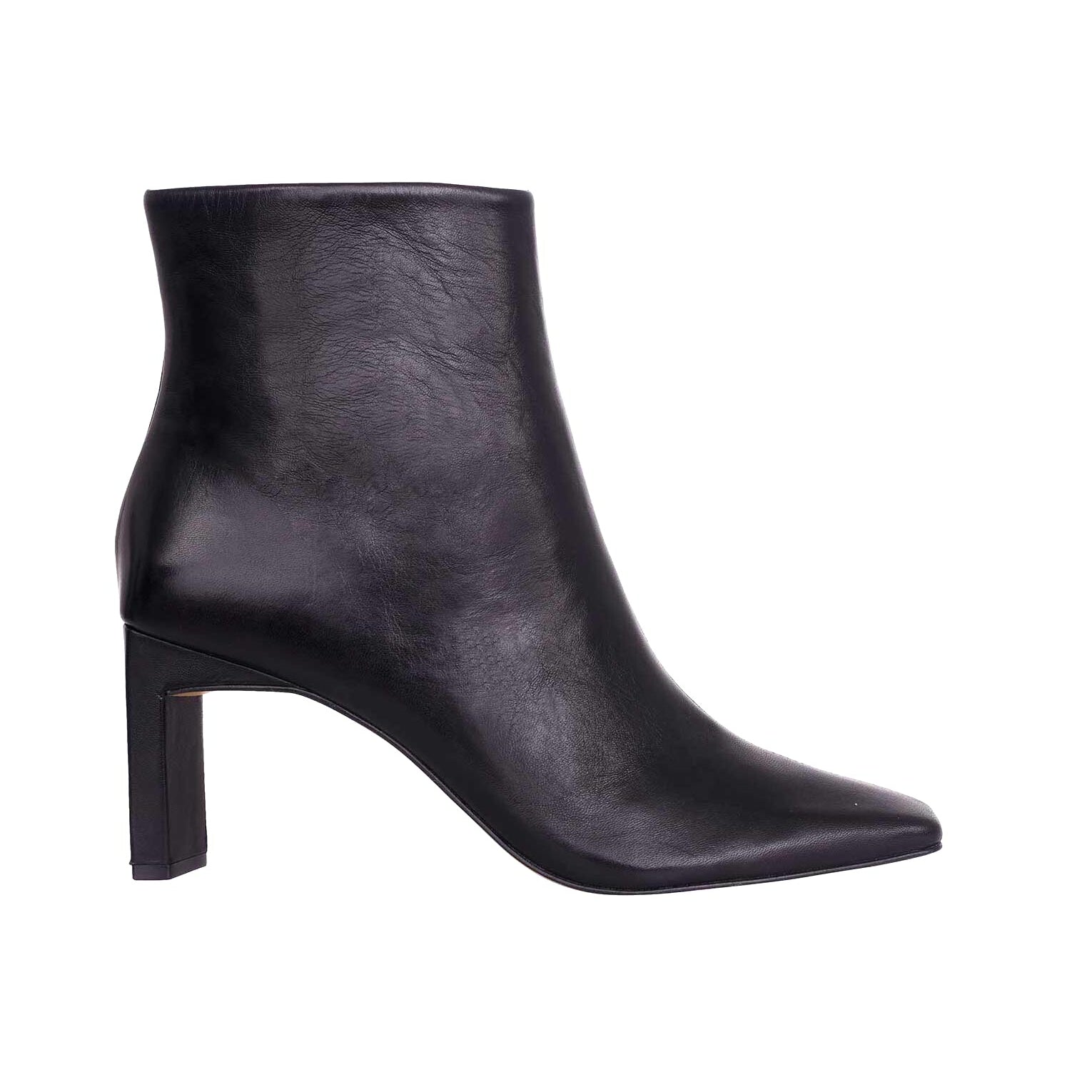 Mangará Atelier Black Goat Leather Ankle Boots – Front View – SKU 377CA4MBL37