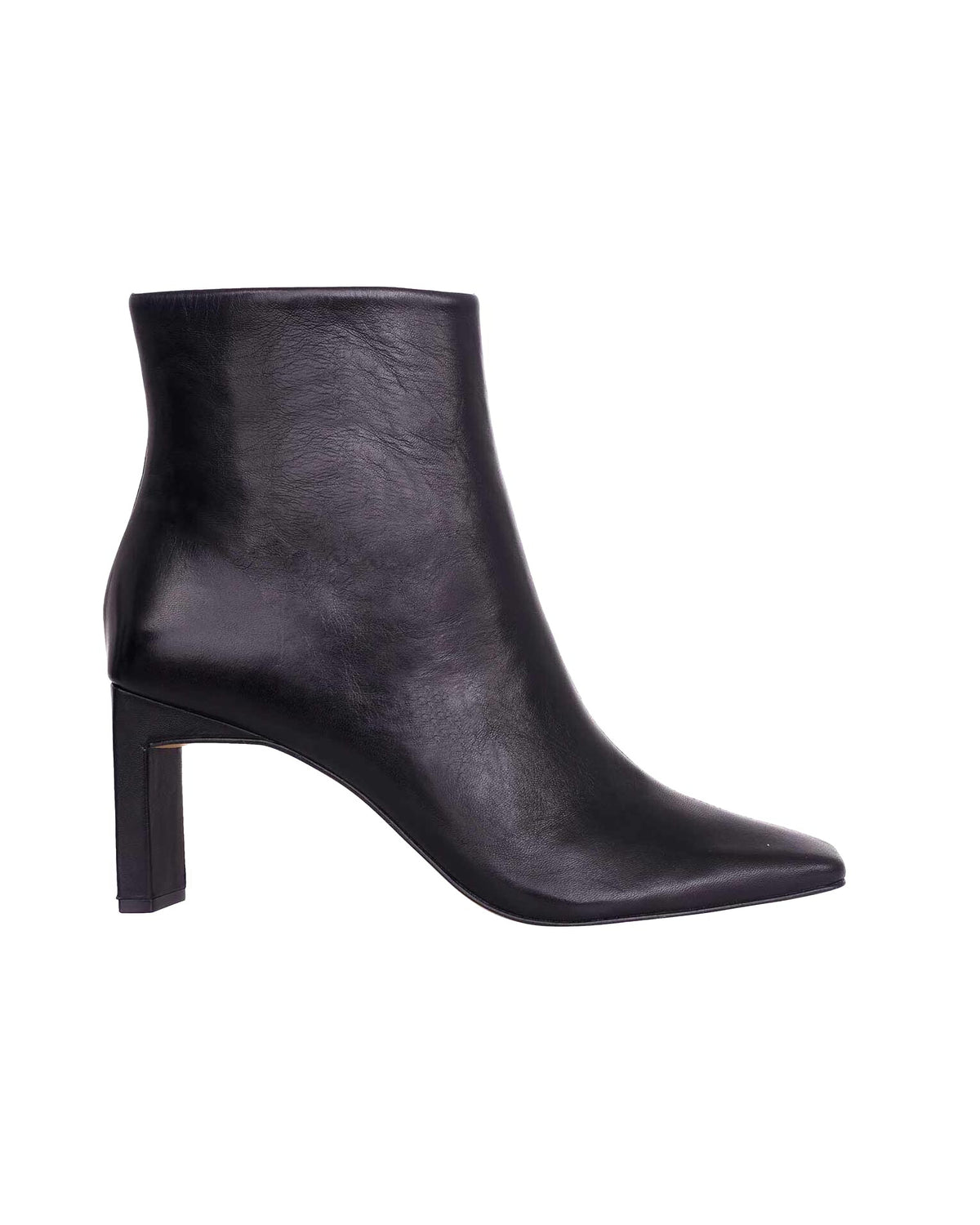 Mangará Atelier Black Goat Leather Ankle Boots – Front View – SKU 377CA4MBL37