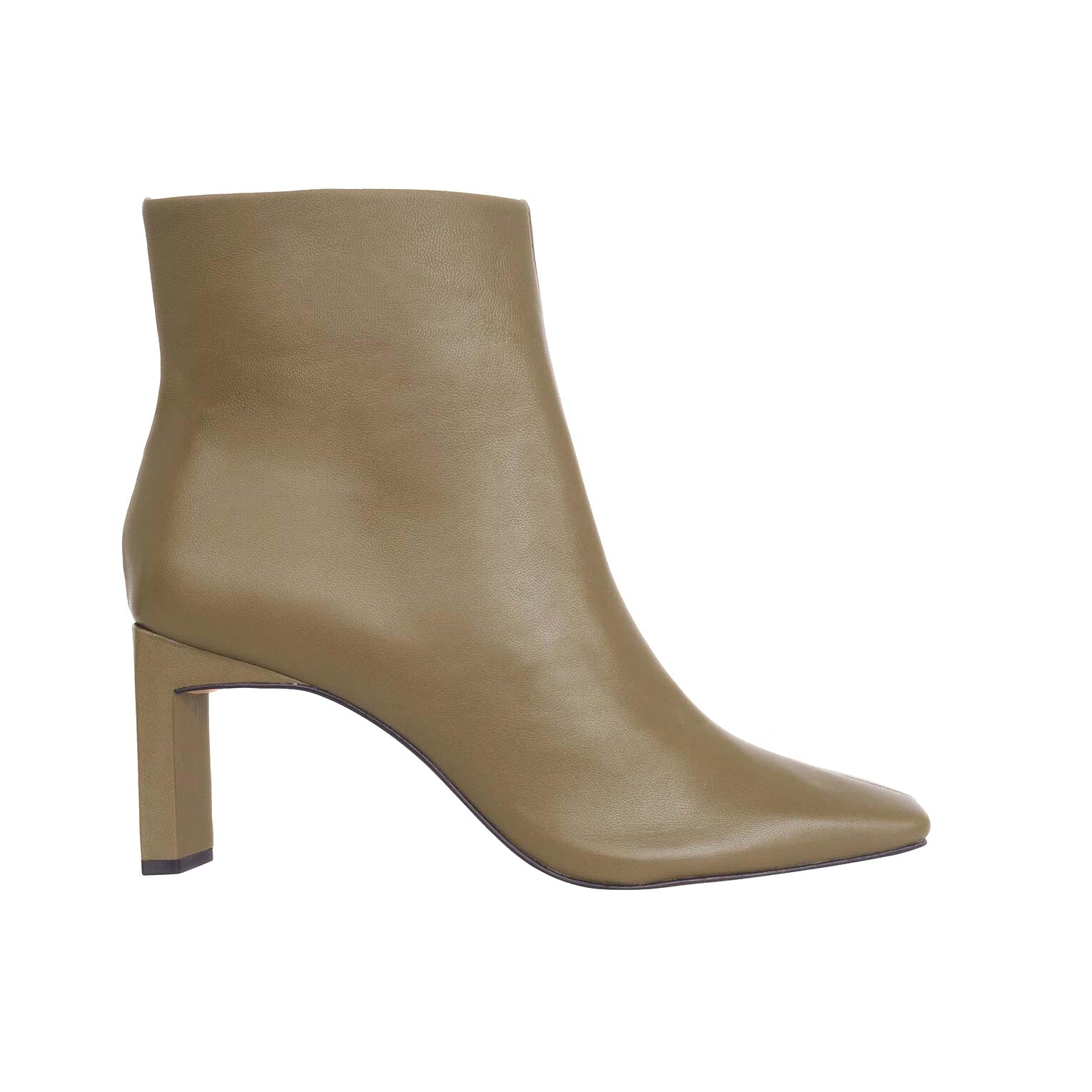 Mangará Atelier Olive Green Goat Leather Ankle Boots – Front View – SKU 377CA4MMU37