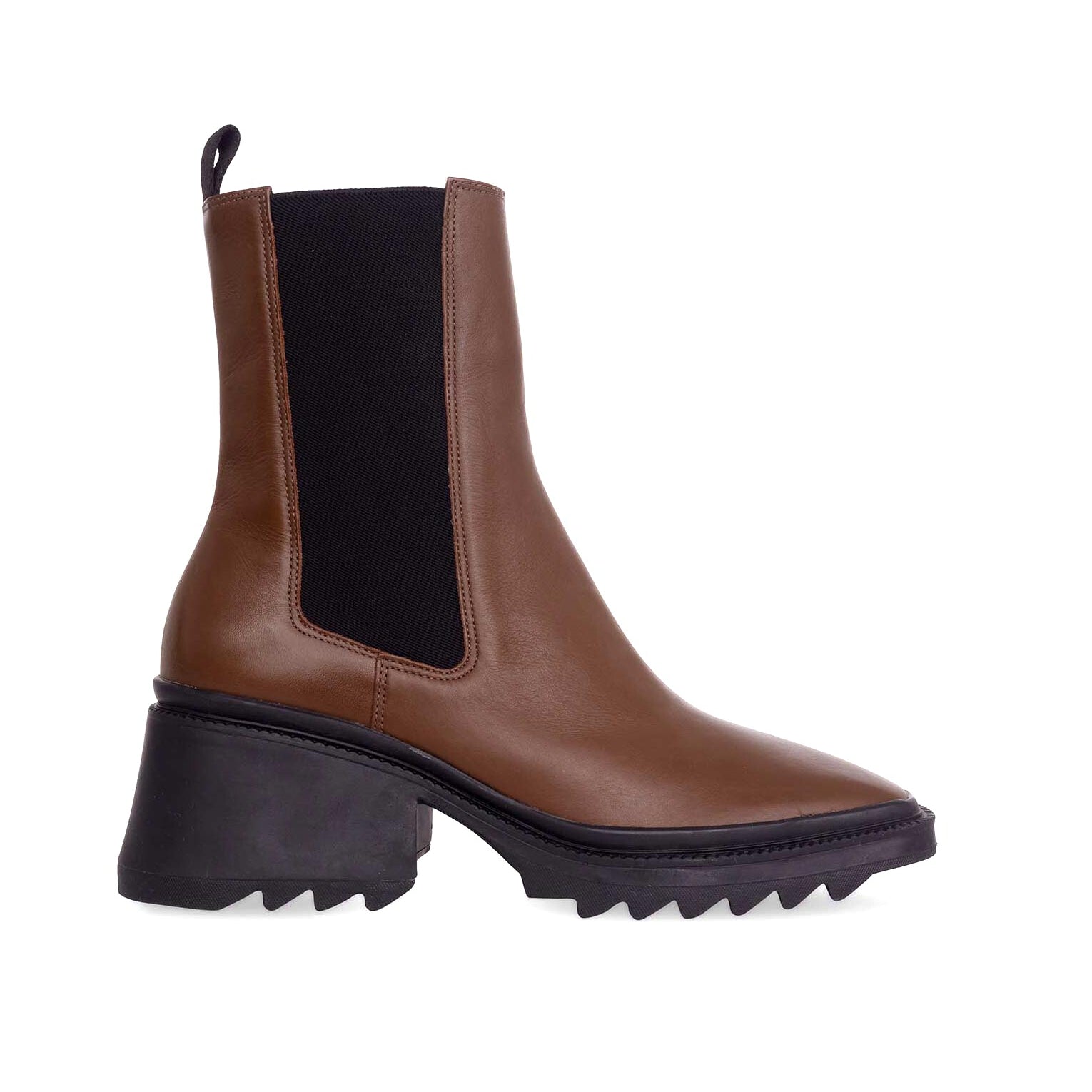 Mangará Atelier Arachis Brown Leather Combat Boots – Front View – SKU 485IN1VCA37