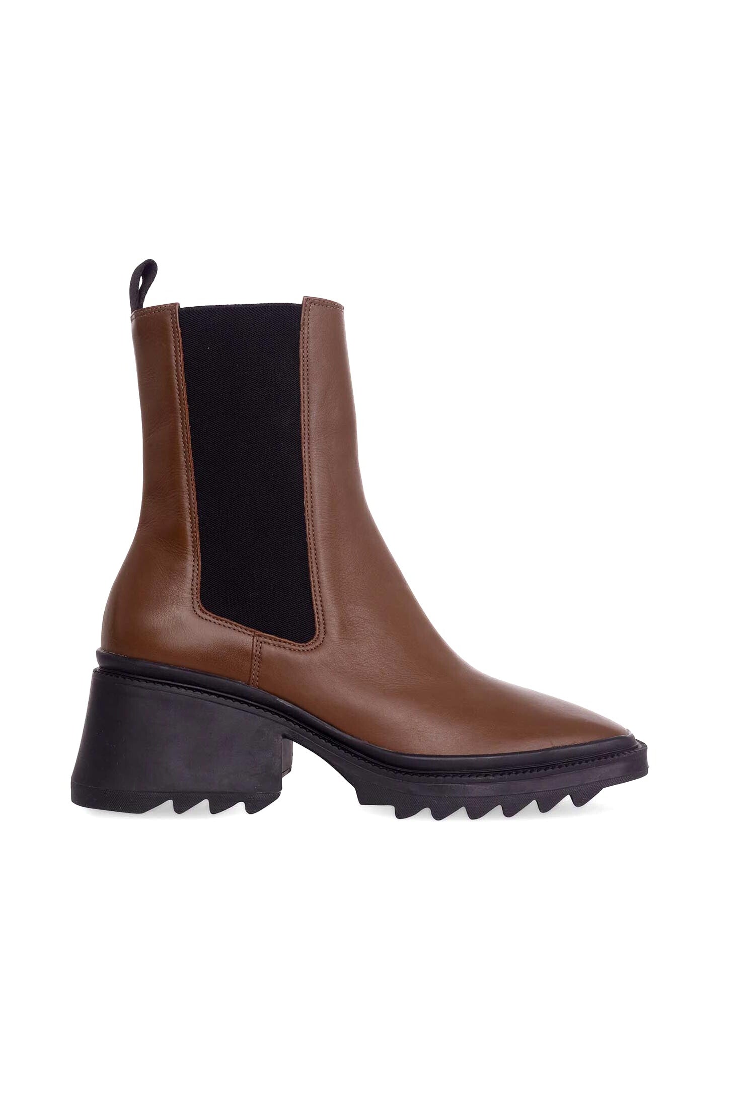Mangará Atelier Arachis Brown Leather Combat Boots – Front View – SKU 485IN1VCA37