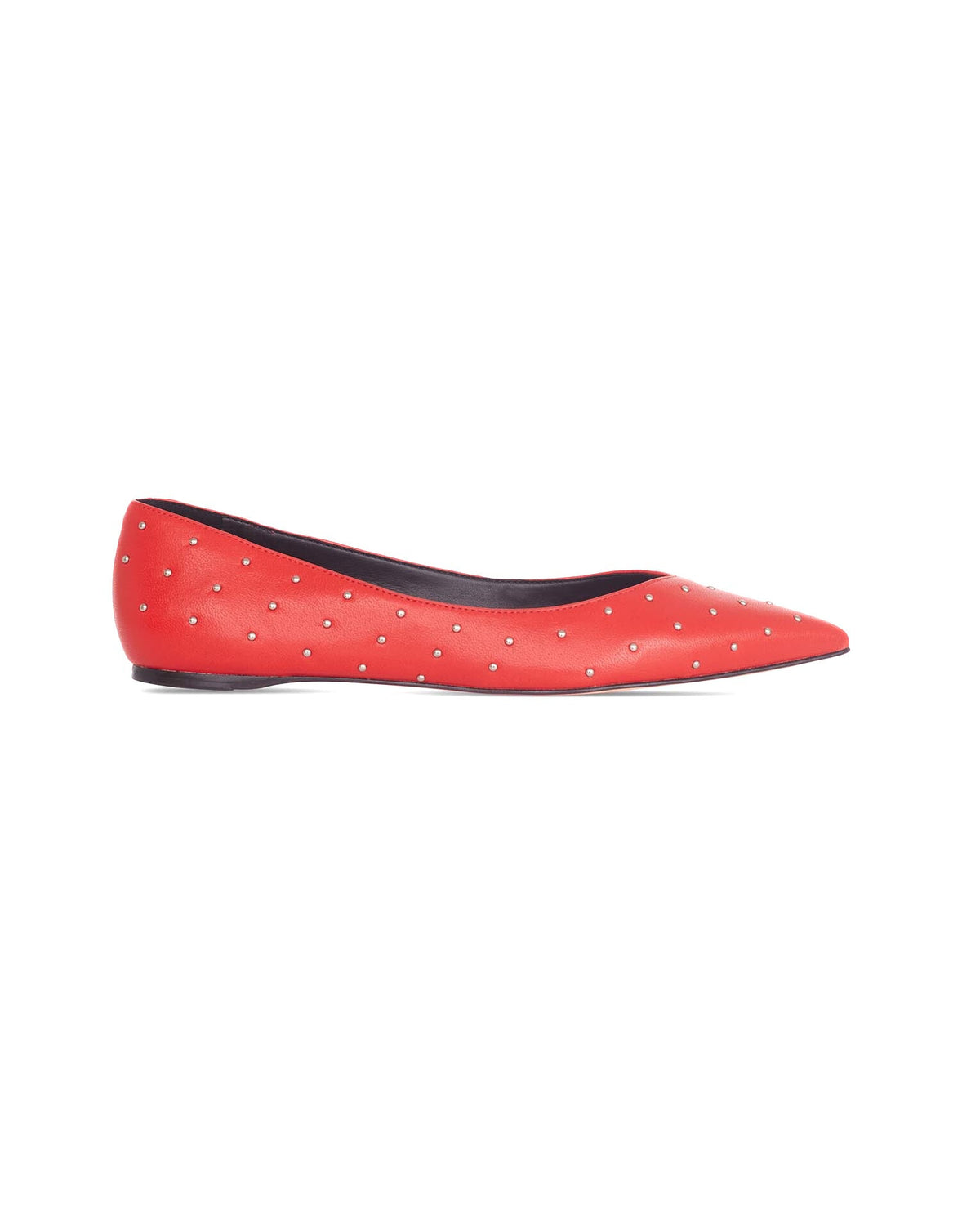 Mangará Atelier Hamelia Ballerinas aus rotem Leder mit Nieten – Vorderansicht – SKU 505FA1MVE38