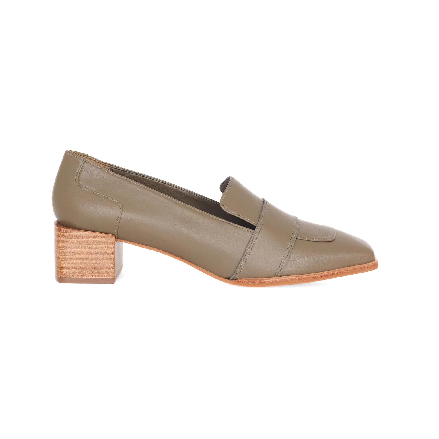 Brown Calf Leather Loafers Louro – Women’s 4cm Block Heel