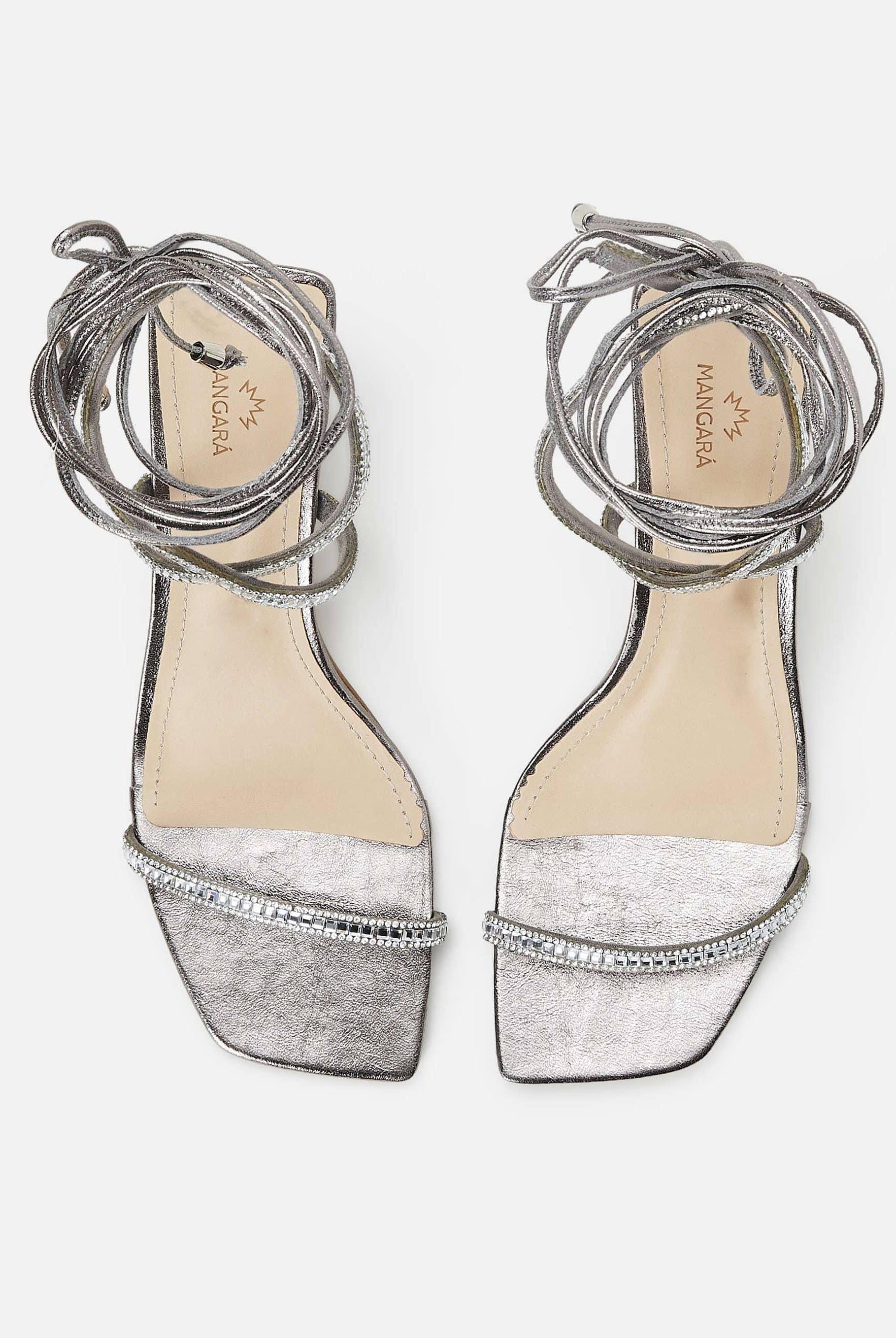 Mangará Aroeira Women's Sandales - 8cm Heel - crystal embellished straps
