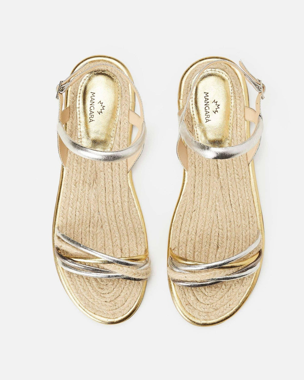 Mangará Albizia Damen-Sandalen aus Naturbast und Leder