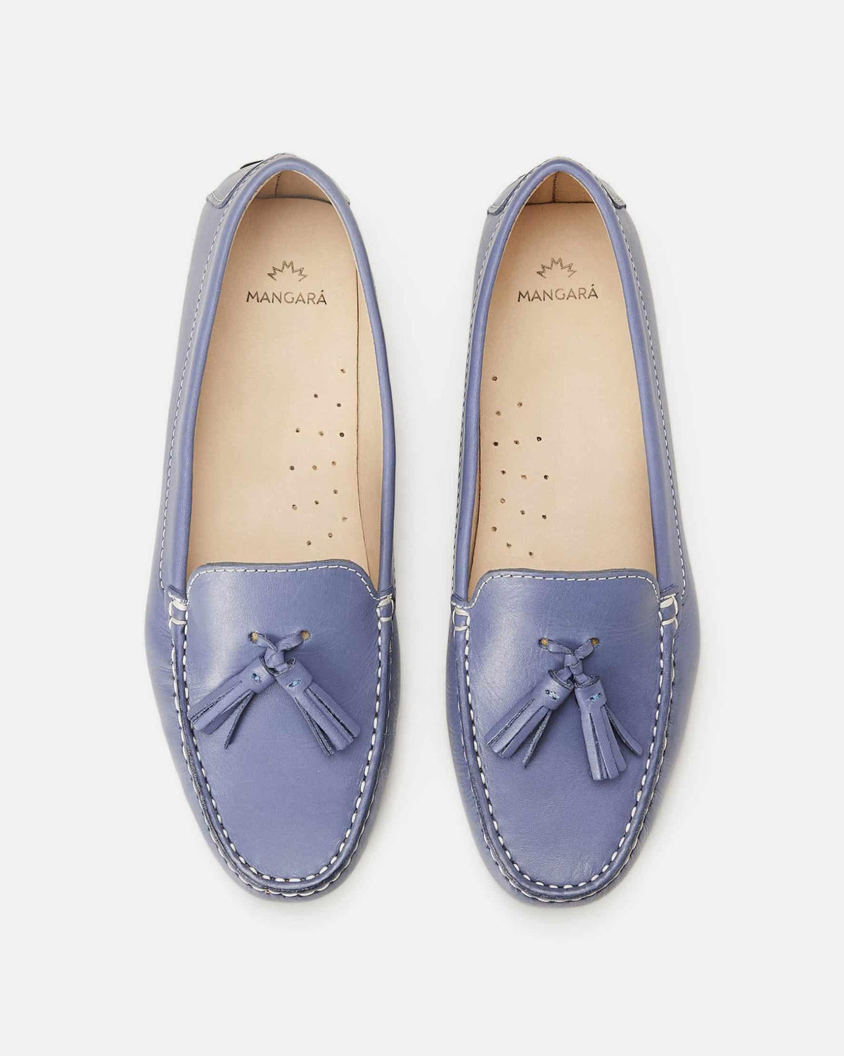 Mangará Atelier Caviúna blaue Quasten-Loafer aus Kalbsleder – Seitenansicht – SKU 222H020438