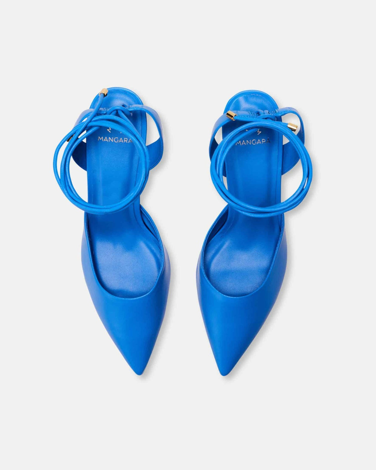 Mangará Atelier Blue Leather Slingback Heels – Strap Detail – SKU 222A134638