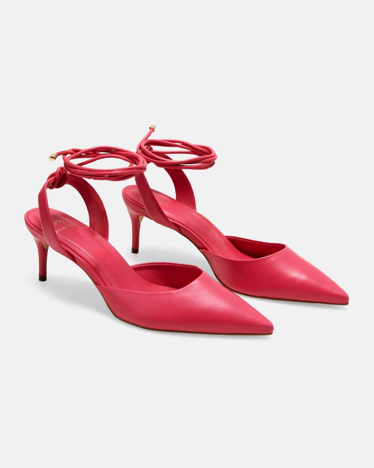 Mangará Atelier Pink Leather Slingback Heels – Strap Detail – SKU 222A134937