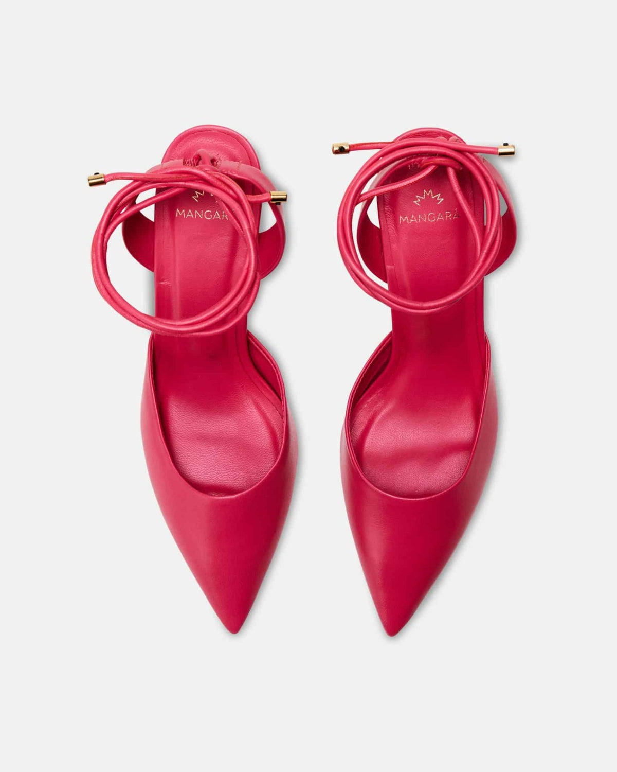 Mangará Atelier Pink Leather Slingback Pointed Toe Heels – Side View – SKU 222A134937