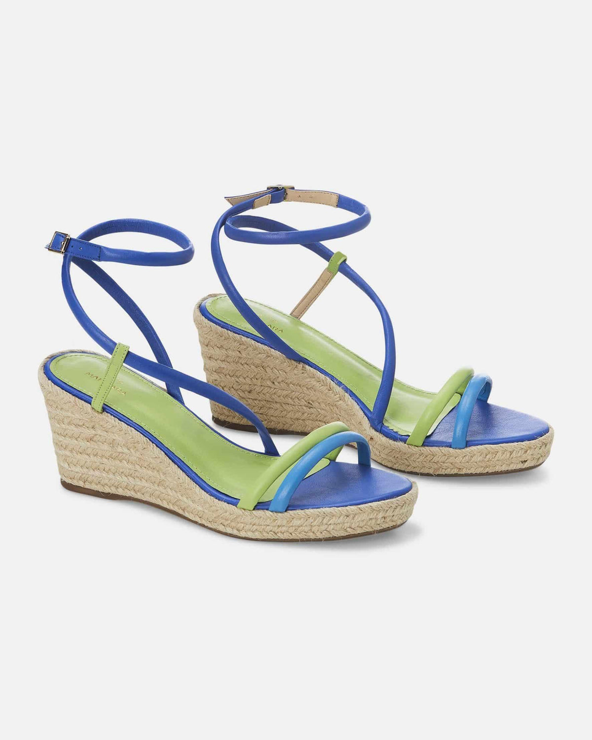 Mangará Atelier Espadrille-Wedges aus blauem Leder – Sohlenansicht – SKU 222G15AH37