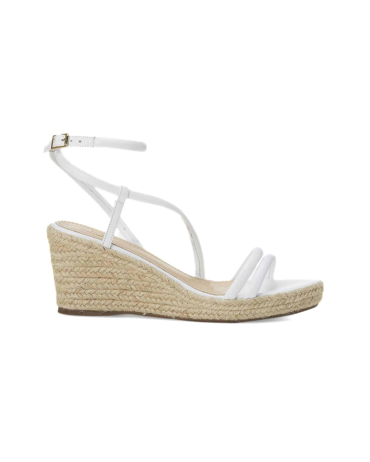 Mangará Atelier Espadrille-Wedges aus weißem Leder – Vorderansicht – SKU 222G15AA39