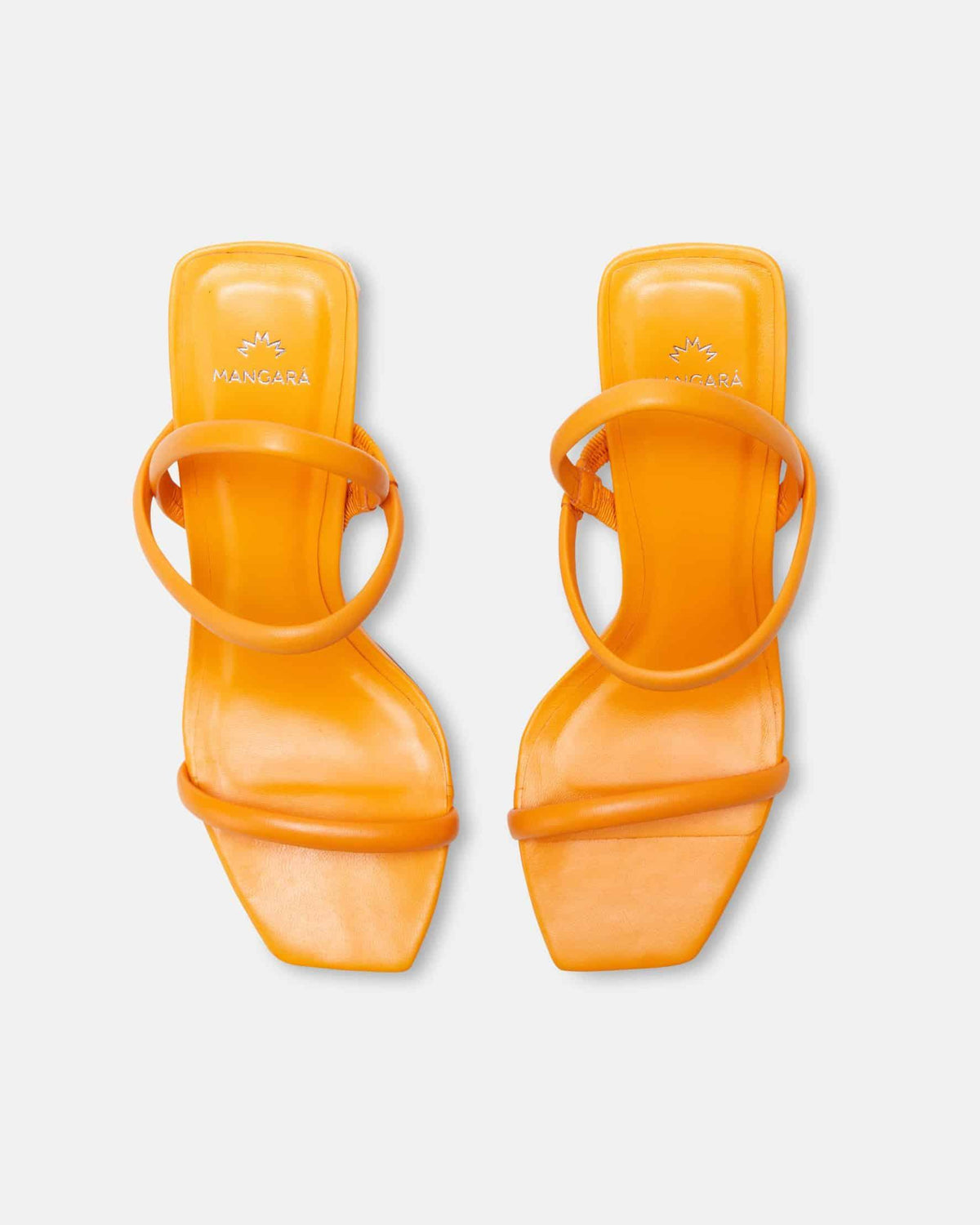 Mangará Atelier Orange Ziegenleder-Sandalen mit Blockabsatz – Detailansicht – SKU 222A104738