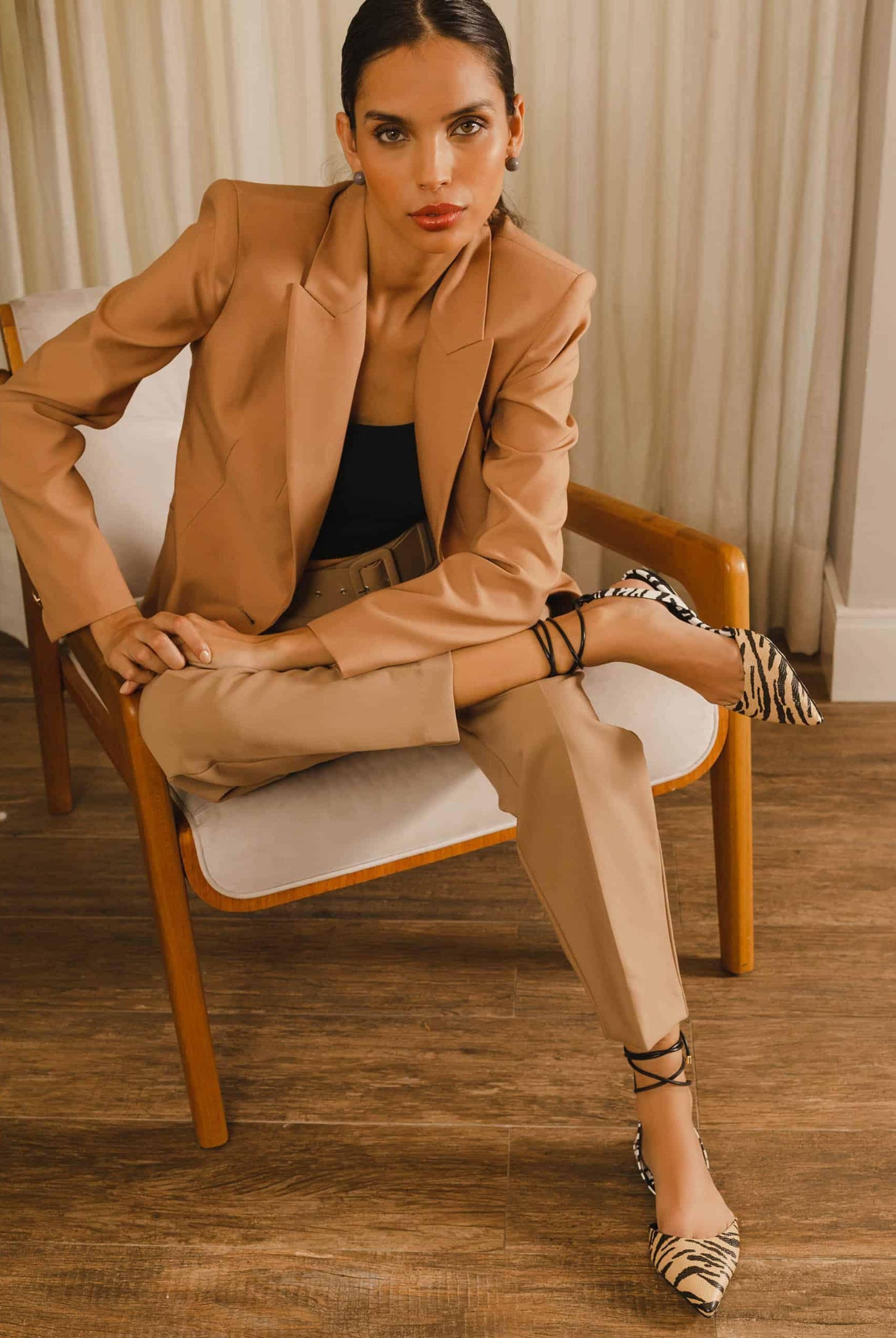 Mangará Women's Palmito Sandales Goat Leather - Animal Print