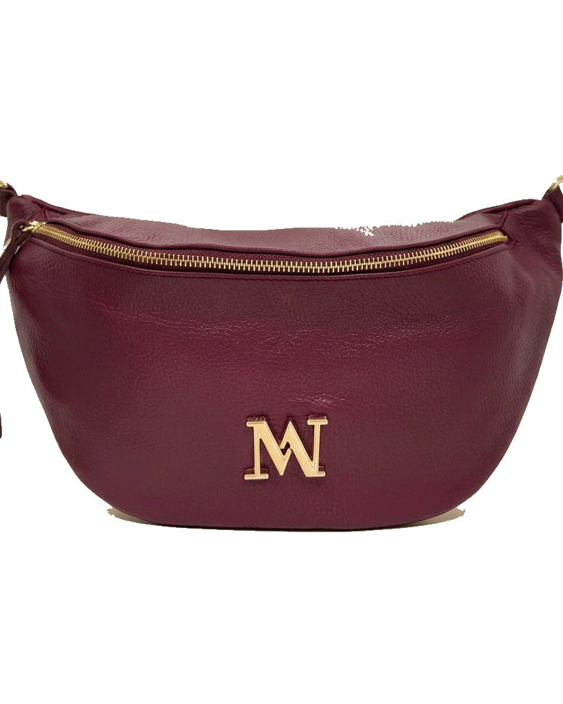 Mondieux Madame Camille leather bag in bordeaux, still product view