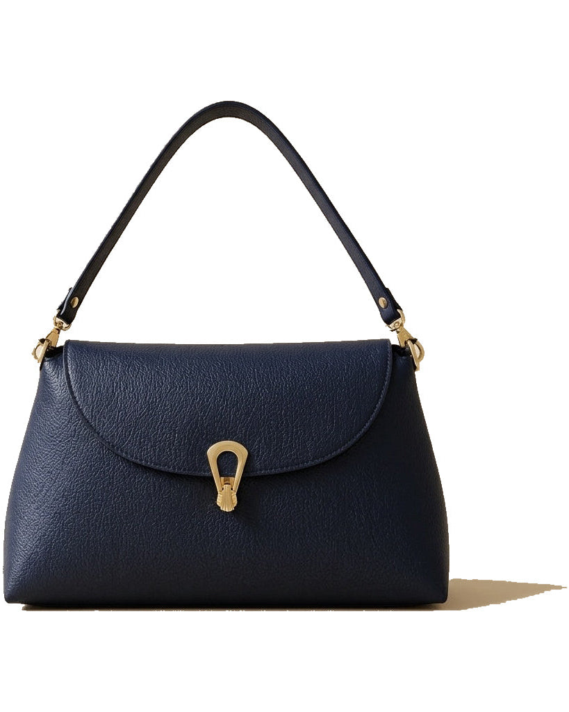 Mondieux Madame Irena leather bag in navy, still product view