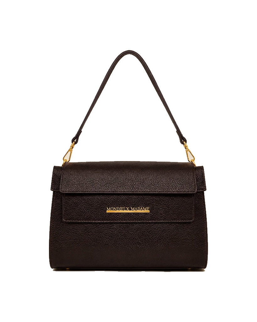 Mondieux Madame Jules leather bag in dark choco, still product view