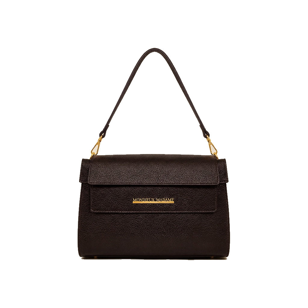 Mondieux Madame Jules leather bag in dark choco, still product view
