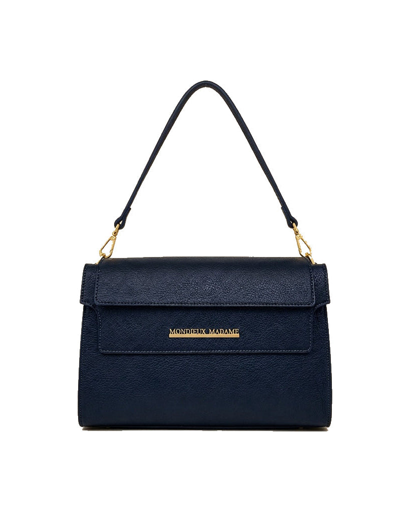 Mondieux Madame Jules leather bag in navy, still product view
