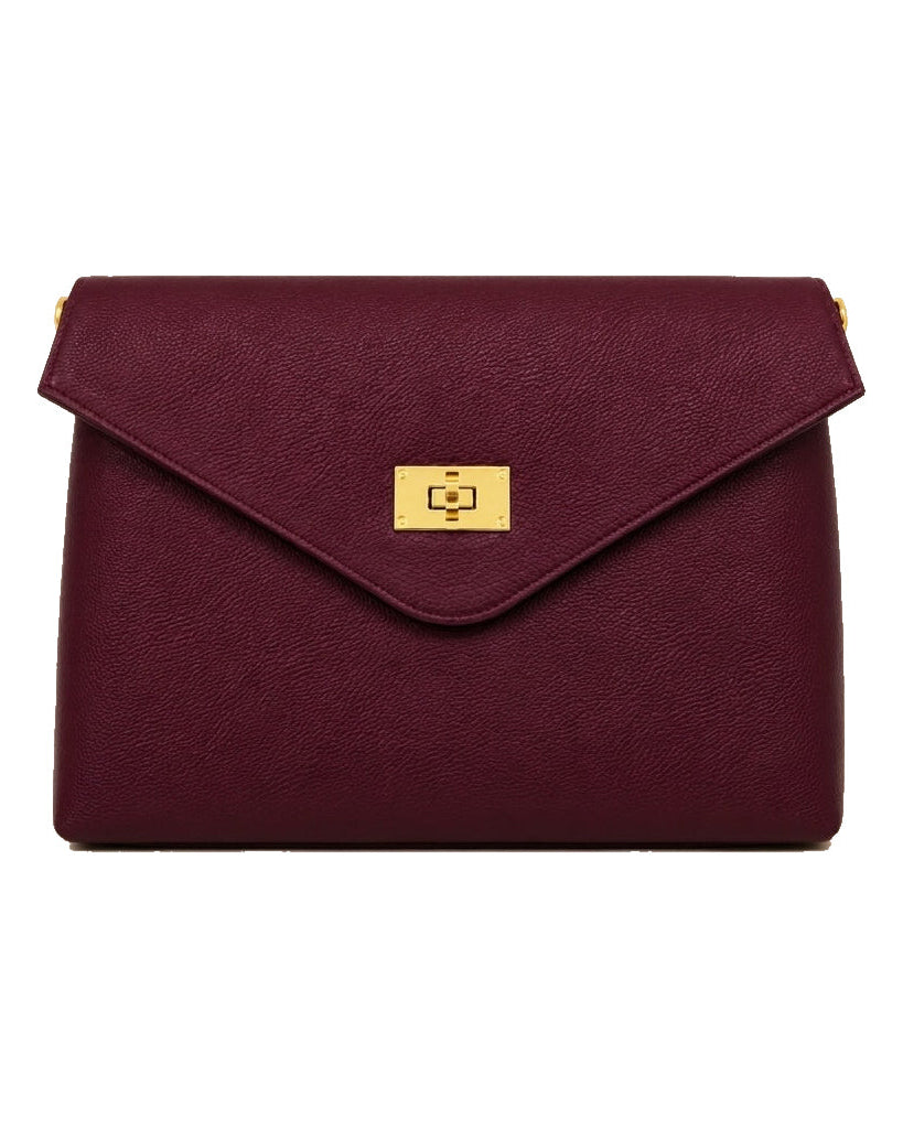 Mondieux Madame Leona leather bag in bordeaux, still product view