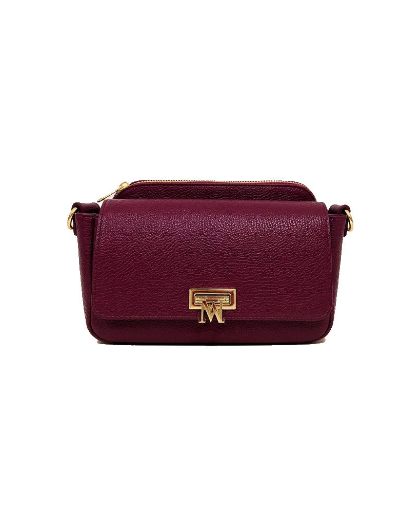 Mondieux Madame Moesti leather bag in bordeaux, still product view