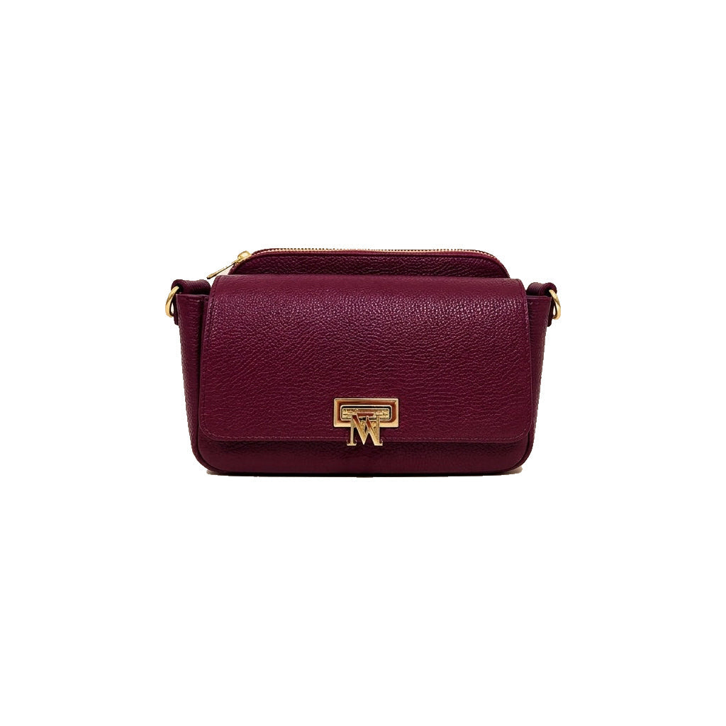 Mondieux Madame Moesti leather bag in bordeaux, still product view