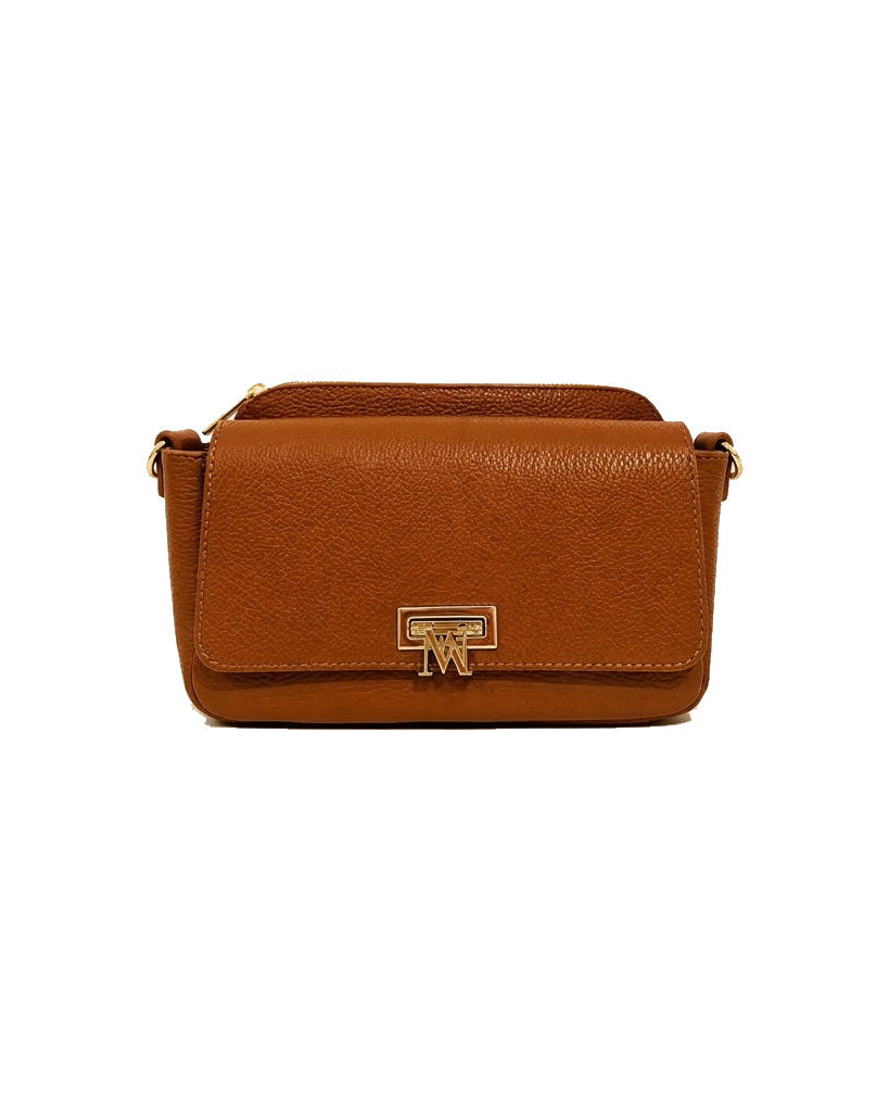Mondieux Madame Moesti leather bag in camel, still product view