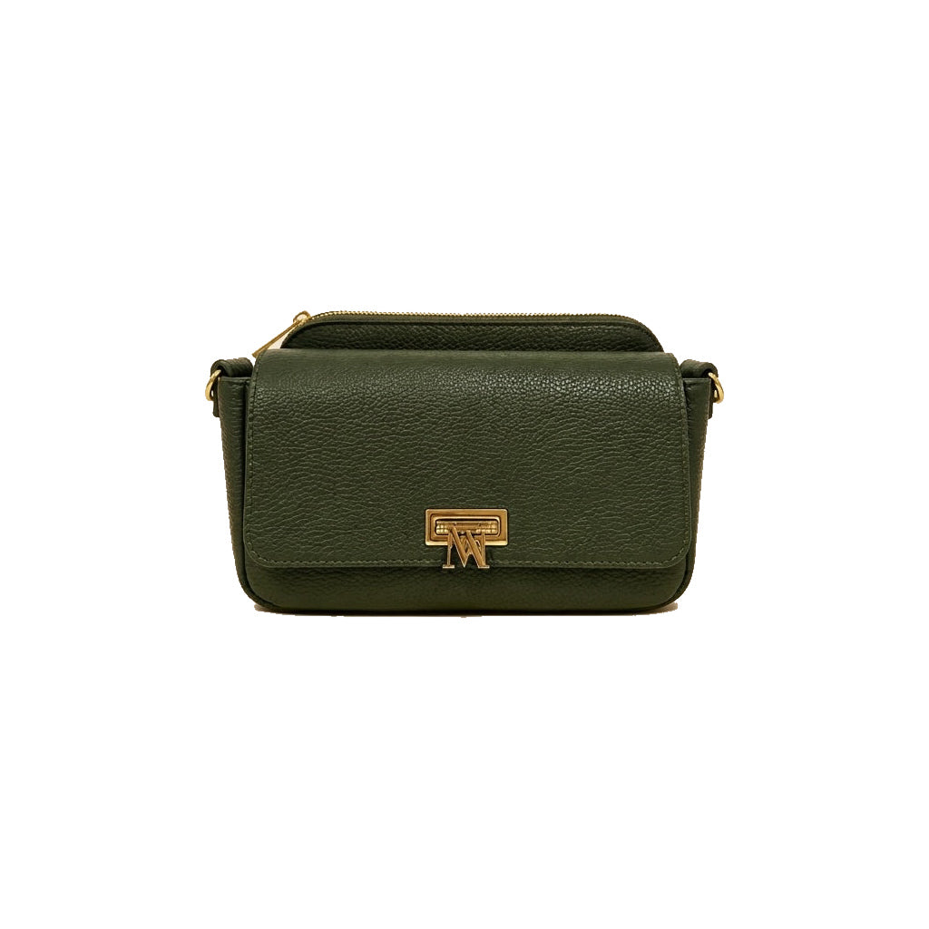 Mondieux Madame Moesti leather bag in khaki, still product view