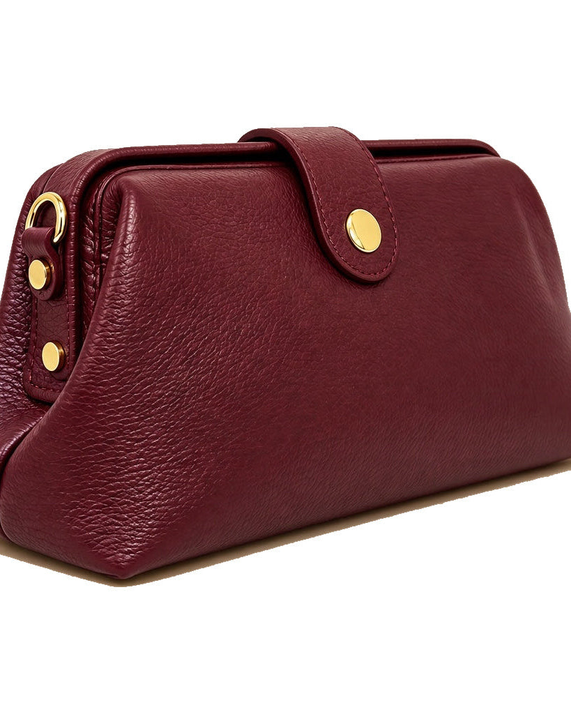 Mondieux Madame Rosanne leather bag in bordeaux, still product view