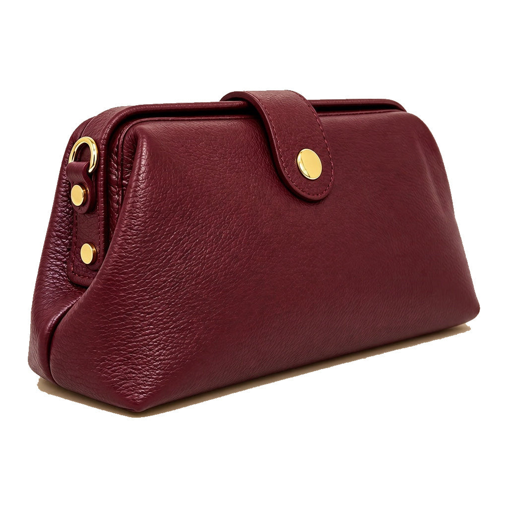 Mondieux Madame Rosanne leather bag in bordeaux, still product view